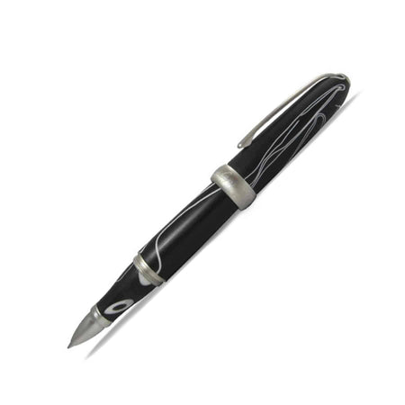 Jean-Pierre Lepine Winston rollerball pen in black with white filet, elegant writing instrument with sleek design