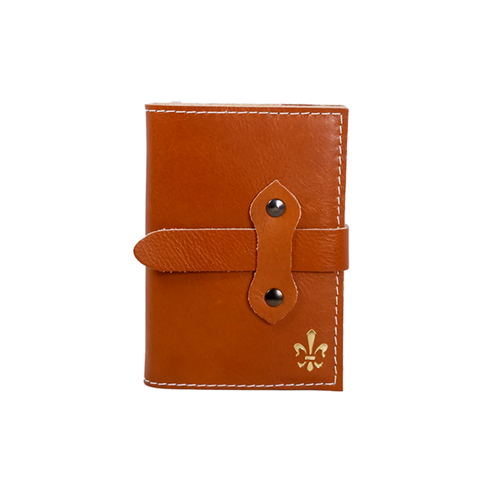 Medium Italian leather refillable latch journal or 2025 planner by Il Cartiglio with a brown cover and classic design.