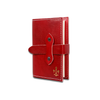 Red Italian leather refillable latch journal with a medium size cover, designed for daily planning and writing by Il Cartiglio.
