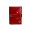 Red Italian leather refillable latch journal with medium size, designed for daily planning and note-taking by Il Cartiglio.