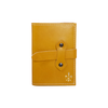 Medium yellow Italian leather refillable latch journal or 2025 daily planner by Il Cartiglio, featuring a durable cover and classic design.