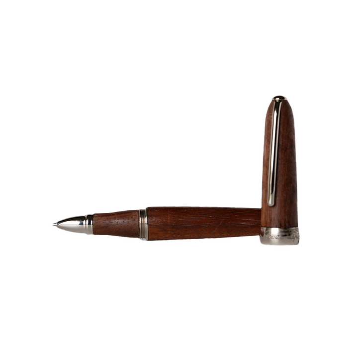 Jean-Pierre Lepine Winston Walnut rollerball pen with sleek design and polished walnut finish.
