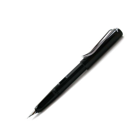 Blue Lamy Safari fountain pen with an extra-fine steel nib, showing the sleek design and vibrant color of this popular writing instrument.