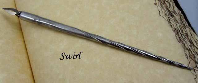Le Potier D'etain pewter calligraphy dip pen with fleur-de-lys design for elegant writing and artistic lettering.