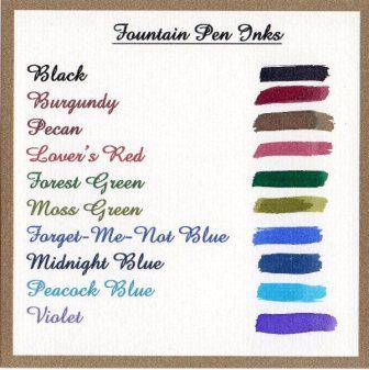 Le Potier D'etain ink bottle with pewter top featuring a quill and scroll design for fountain pen ink.