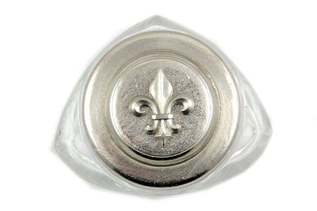 Ink Bottle - Pewter Top - Fleur De Lys Design - Papier Plume
