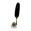 Triangle Inkwell Set with Quill, Filigree Bronze - Papier Plume
