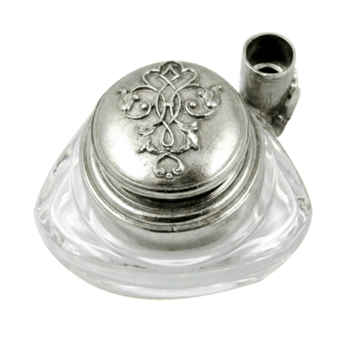 Triangle Inkwell Set with Quill, Filigree Pewter - Papier Plume