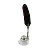 Triangle Inkwell Set with Quill, Filigree Pewter - Papier Plume