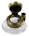 Bronze triangle inkwell set with quill and Fleur de Lys design by Le Potier D'etain, elegant vintage writing accessory