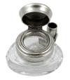 Triangle Inkwell Set With Quill, Fleur de Lys, Pewter - Papier Plume