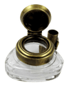 Triangle Inkwell Set with Quill, Garland, Bronze - Papier Plume