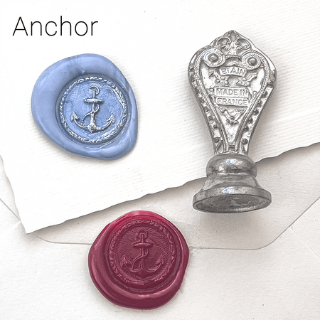 Le Potier D'etain wax seal with anchor design, handmade wax seal stamp for sealing letters and crafts.