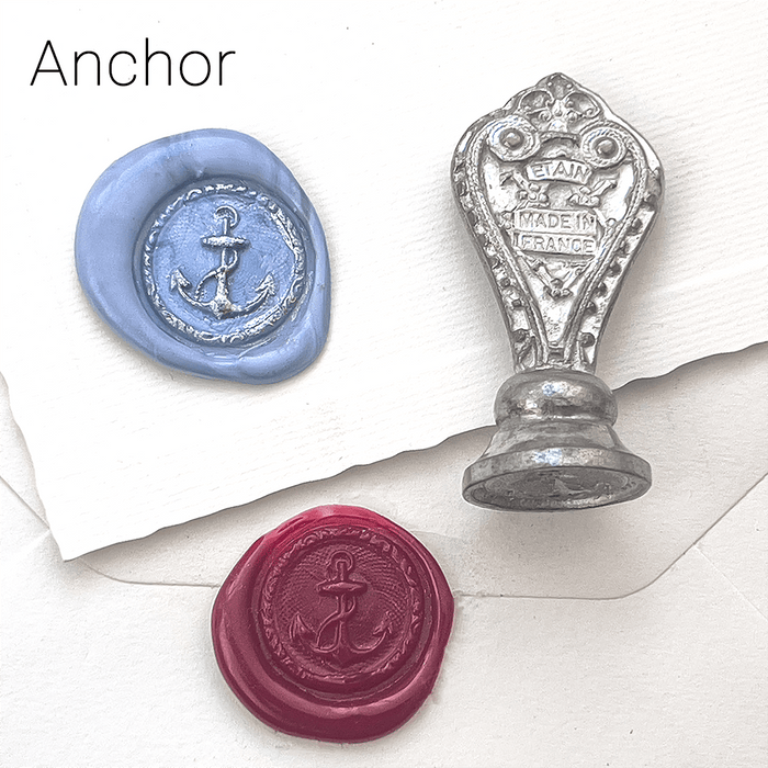 Le Potier D'etain wax seal with anchor design, handmade wax seal stamp for sealing letters and crafts.