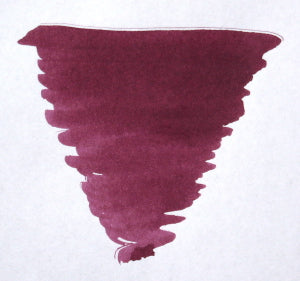 Diamine Merlot bottled fountain pen ink in a glass bottle, showcasing rich, deep red ink suitable for fountain pens.