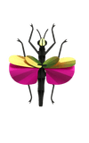 Crafts paper walking stick made with colorful paper and decorative elements from Assembli, positioned upright against a plain background.
