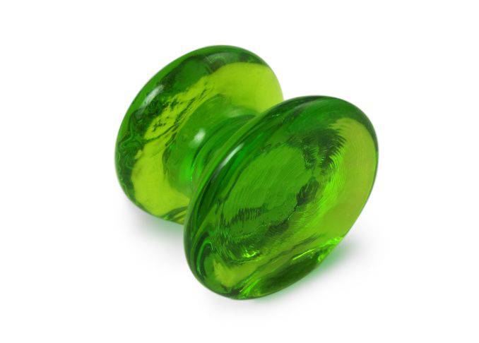 Amber glass pen rest from Papier Plume, designed to hold pens and writing instruments on a desk or workspace.