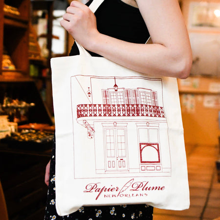Cotton tote bag by Papier Plume featuring a simple, stylish design, perfect for carrying daily essentials.