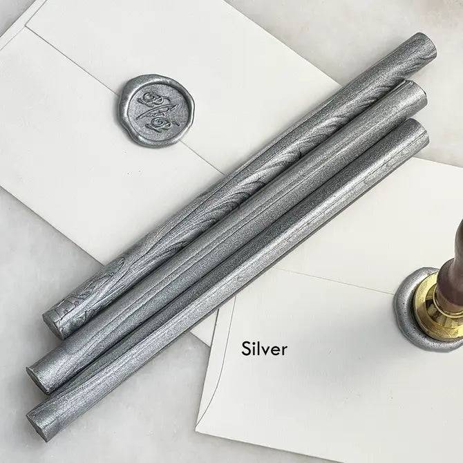 Black Pliable Sealing Wax Sticks by Papier Plume, 7 inches long, ideal for sealing and decorative wax seals.