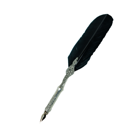 Le Potier D'Etain - Feather Ink Quills - Pewter Filgree - Papier Plume
