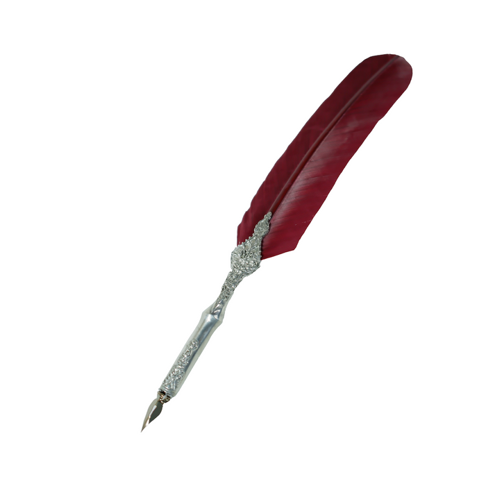 Le Potier D'Etain - Feather Ink Quills - Pewter Filgree - Papier Plume