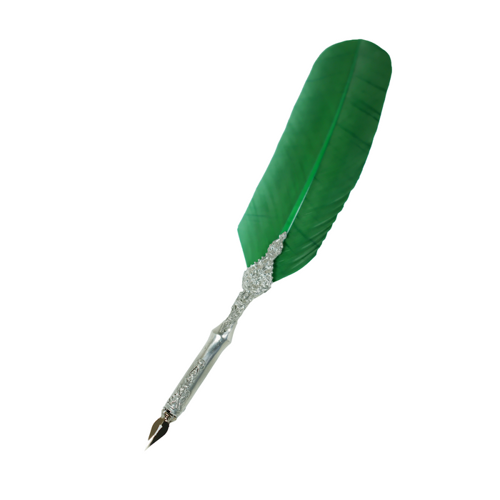 Le Potier D'Etain - Feather Ink Quills - Pewter Filgree - Papier Plume
