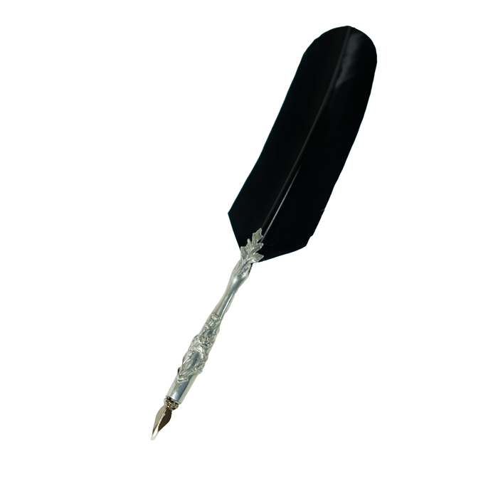 Le Potier D'Etain - Feather Ink Quills - Pewter Flower - Papier Plume