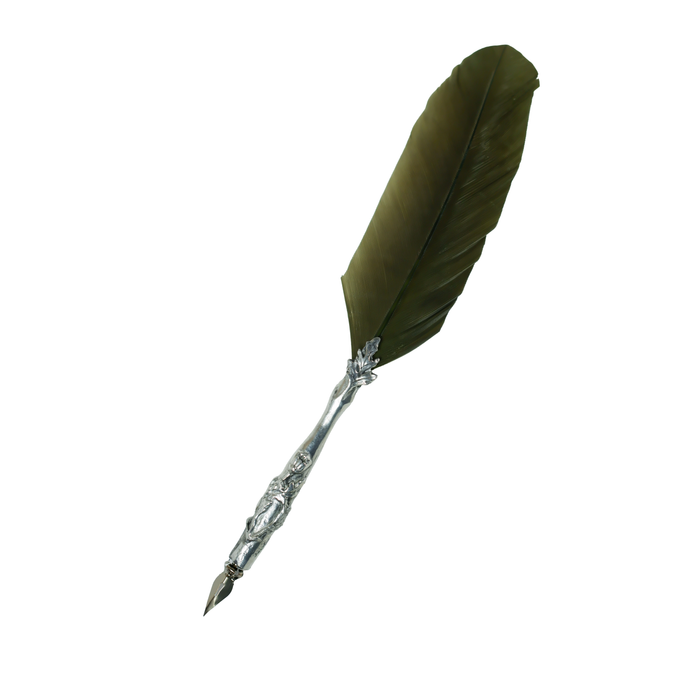 Le Potier D'Etain - Feather Ink Quills - Pewter Flower - Papier Plume