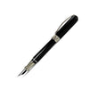Pineider Avatar UR fountain pen in graphene black with gold accents, showcasing its elegant design and fine writing tip.