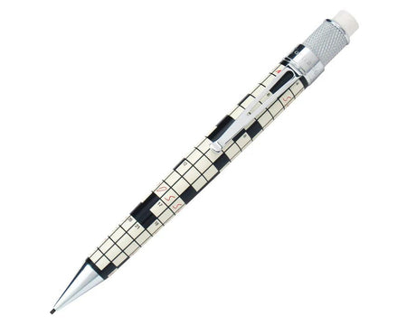 Retro 51 Tornado Vintage Metalsmith Crossword 1.15 mechanical pencil with metal body and vintage design, displayed on a white background.