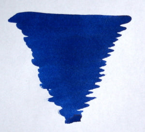 Bottle of Diamine Sargasso Sea fountain pen ink with deep blue-green liquid in a clear glass bottle.