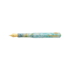 Esterbrook Niblet fountain pen with a sleek black barrel and gold accents, open to show the nib and elegant design.