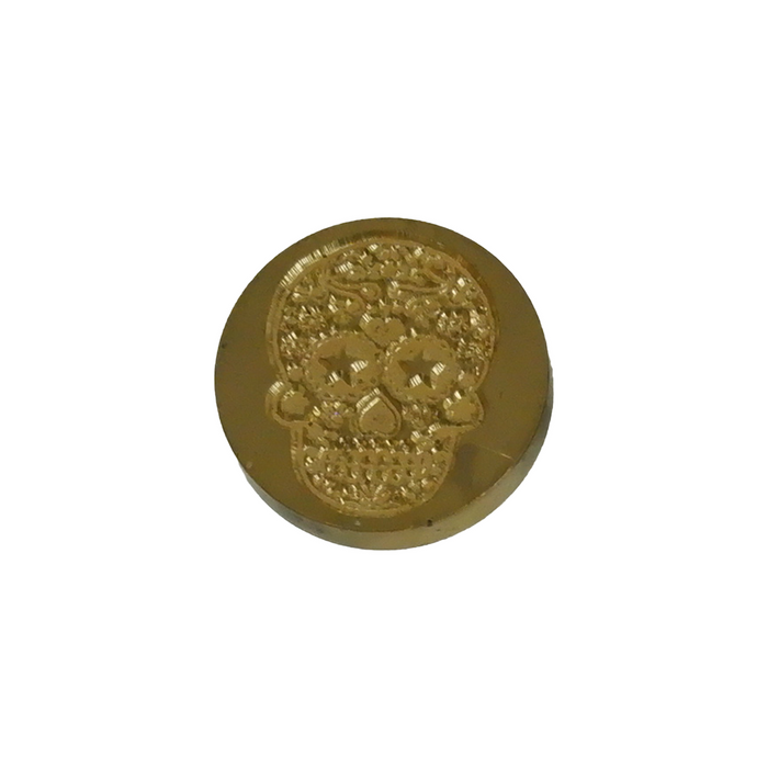 Papier Plume Halloween wax seal featuring a skull design on a circular wax seal for decorative or sealing purposes.