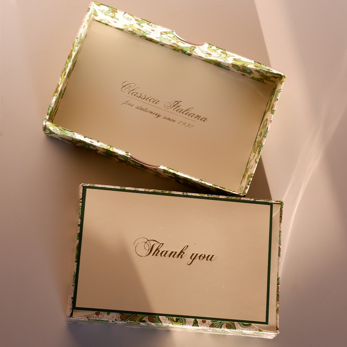 Rossi - Green Florentine Notecards - Papier Plume