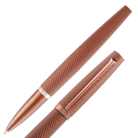 Diplomat Viper brown rollerball pen with sleek design and smooth ink flow, shown in a close-up image.