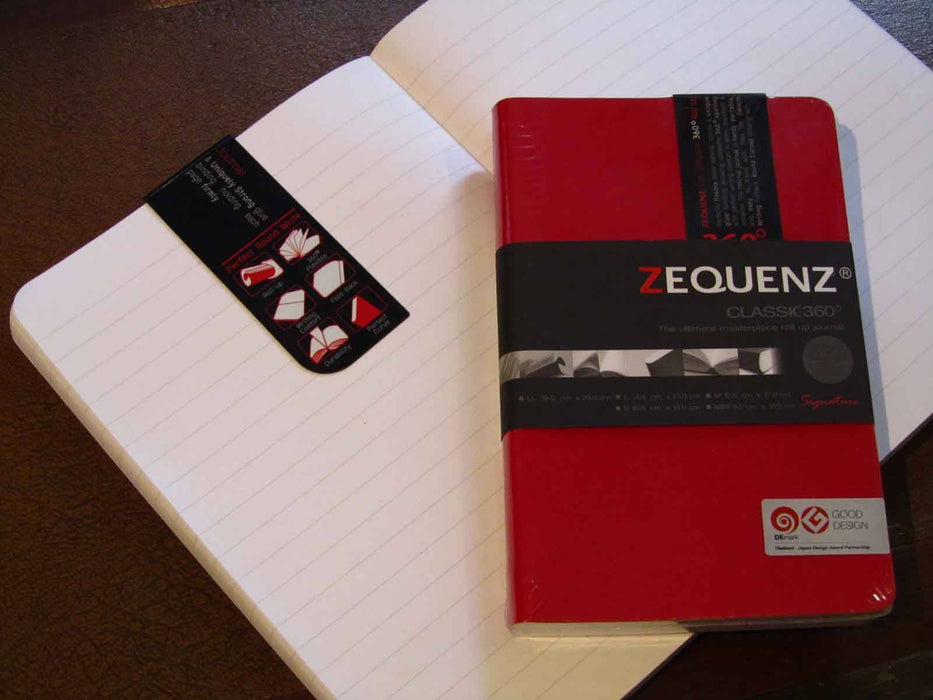 Zequenz Journal Classic 360 in black with lined pages, compact size, perfect for note-taking and daily journaling.