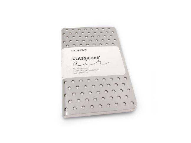 Black Zequenz Journal Classic 360 Air, a sleek hardcover journal with rounded edges and fine paper pages.