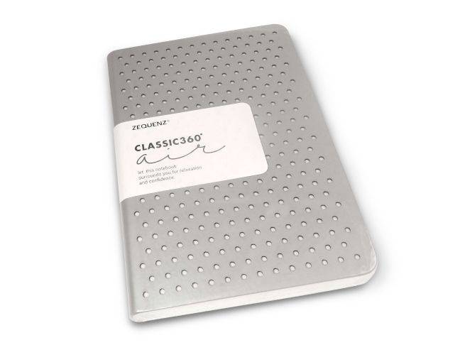 Zequenz Journal Classic 360 Air in black, compact notebook with durable cover and 360-degree spiral binding, ideal for note-taking.