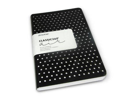 Zequenz Classic 360 Air journal in black with smooth cover and spiral binding, featuring pages for daily notes and reflections.